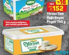 YÖRSAN TAM YAĞLI BEYAZ PEYNİR 750 G